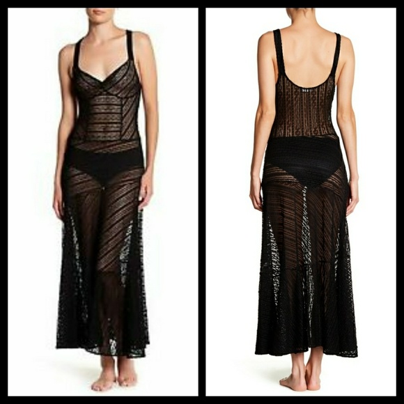 Free People Other - Free People long black dress beach cover up sexy
